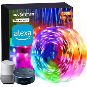Smart WiFi Led Lights 100ft,Tuya App Controlled Led Strip Lights,Work with Alexa